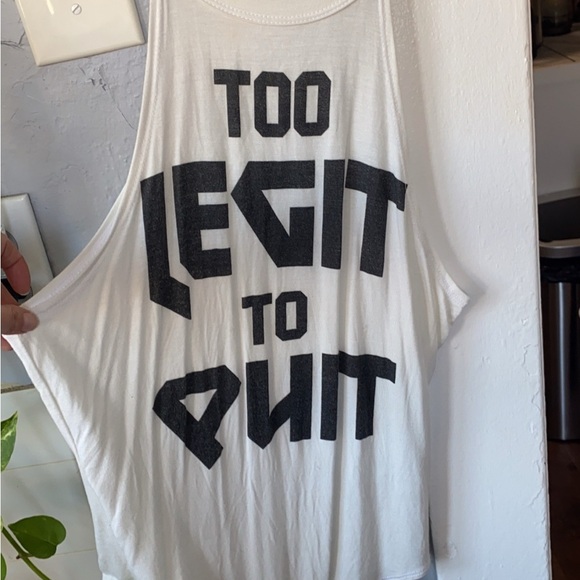White 'Too Legit to Quit' Muscle body suit - Picture 2 of 3